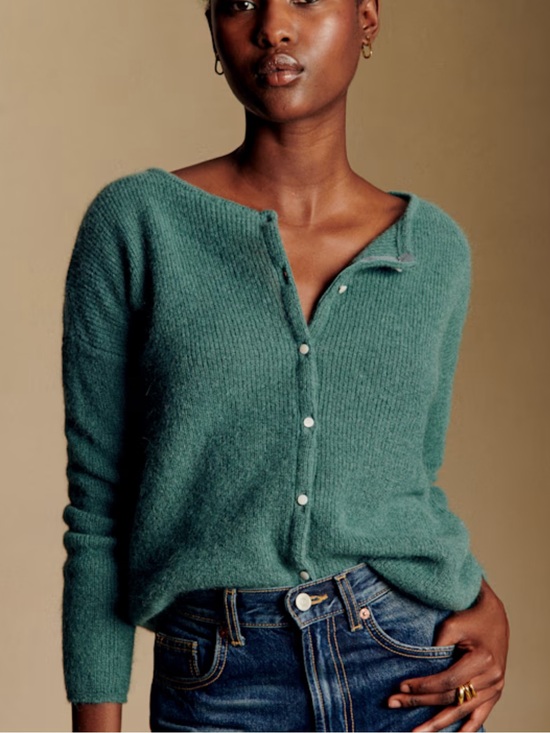 Sezane Sweaters - Sezane Gaspard Cardigan in Sage Green/Blue - Size Medium